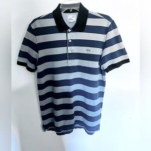 Vintage Men’s XS Lacoste Blue and Gray Polo Shirt.